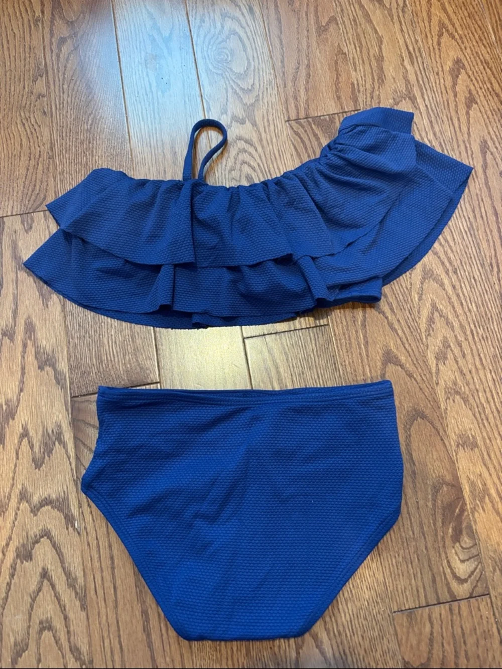 Janie and Jack Navy Blue Ruffle Two-Piece Bikini - Picture 2 of 3